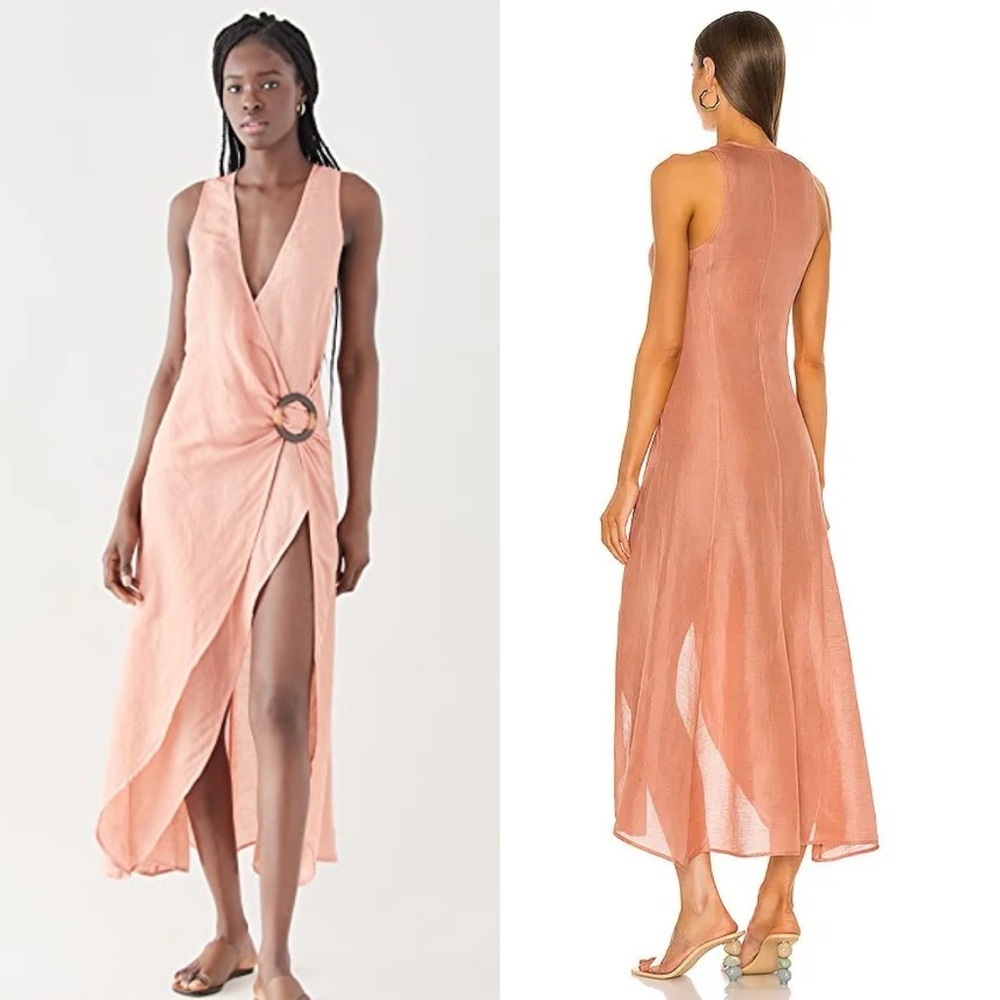 CULT GAIA Solene Midi Dress in Jaipur Pink Sz L - Picture 7 of 7